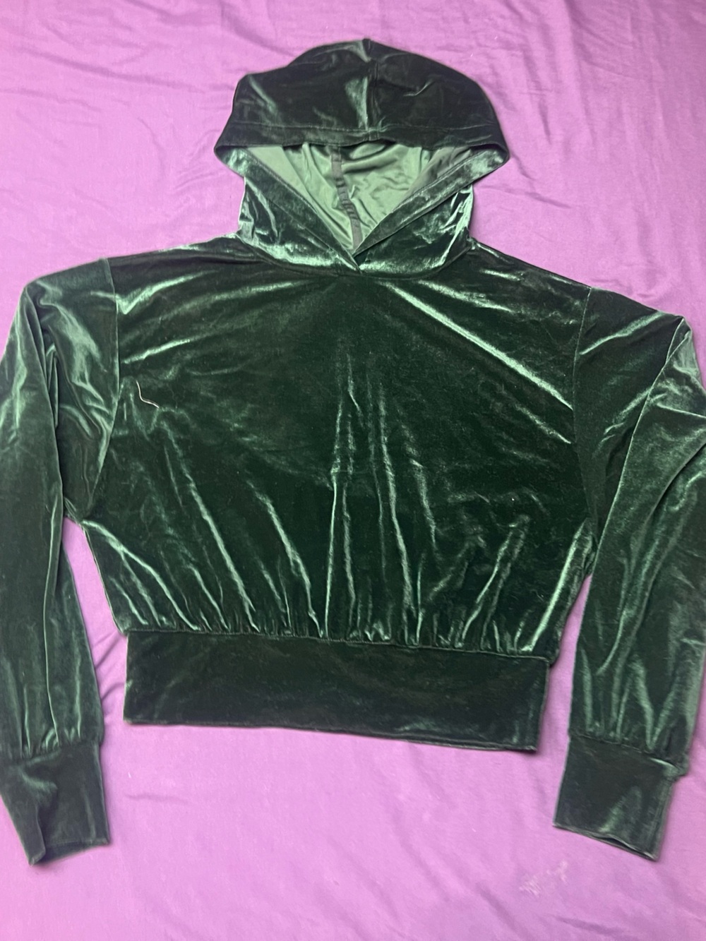 Express Emerald Green Crop Hoodie